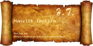 Hanzlik Teofila névjegykártya